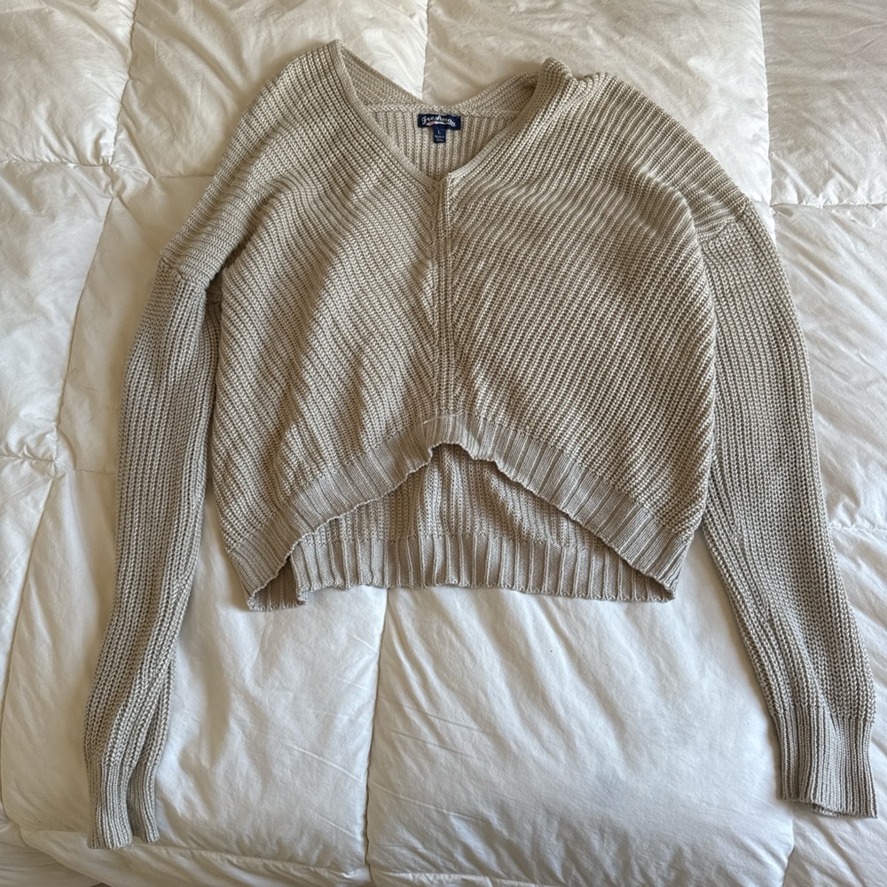Cream and tan, large sweater